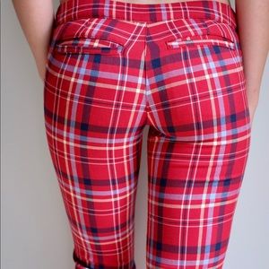 Vintage plaid Abercrombie red boot cut pants